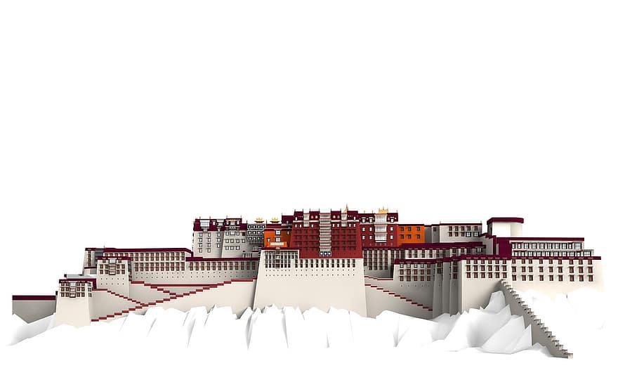 Potala, Palast, lhasa, die Architektur, Gebäude, Kirche, Sehenswürdigkeiten, historisch, Touristen, Attraktion, Wahrzeichen