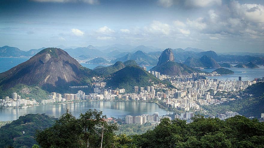 Rio, Brésil, lieux d'intérêt, ville de samba, point de vue, brasil, statue du Christ Rédempteur, forêt tropicale, les vacances, mondialement célèbre, les montagnes