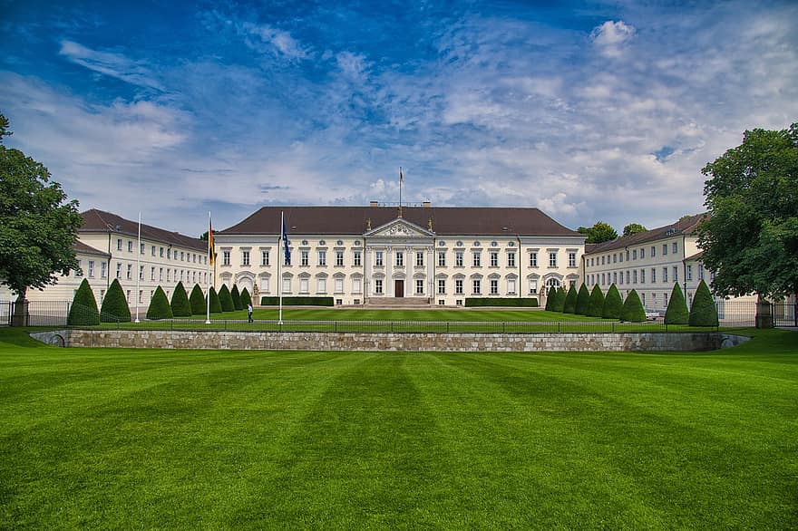 Castle Bellevue, Berlin, federal başkan, kale, başkanın ofisi, Almanya, işaret, Başkent, bina, ziyaret etmeye değer, tarihsel