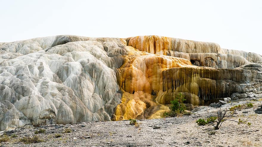 Mammoth Hot Springs, Landscape, Nature, Rock Formation, Mineral Deposits, Natural, Yellowstone National Park, Yellowstone, Wyoming