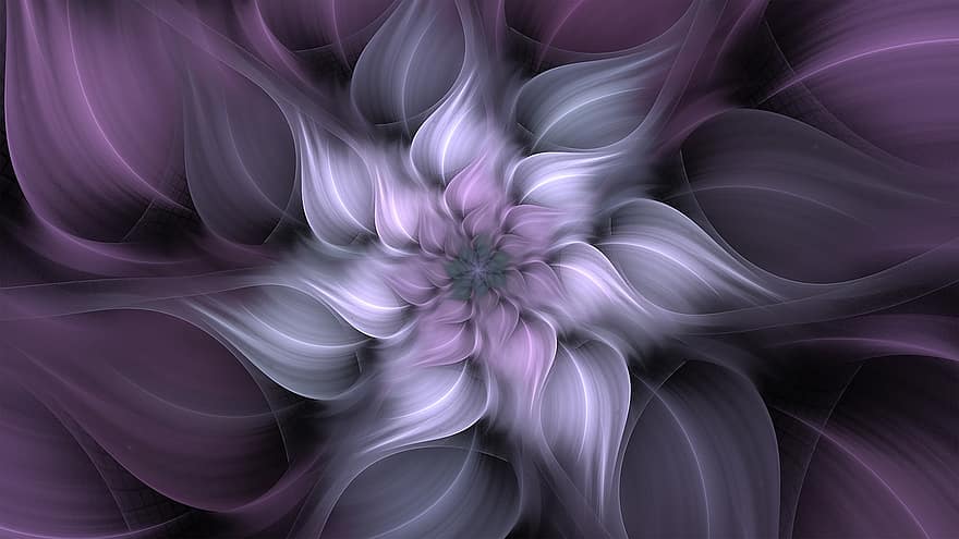 fraktal, Blume, Lavendel, Kunst, abstrakt, Muster, lila Blume, Flieder Zusammenfassung, Flieder Art