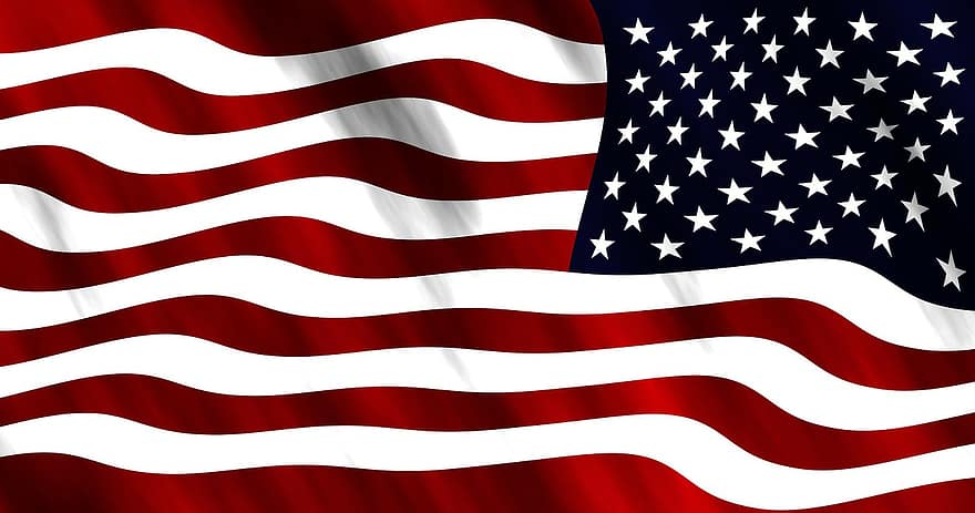 zászló, fúj, szél, csapkod, karakterek, USA, Amerika, transzparens, csillag, csíkok, piros