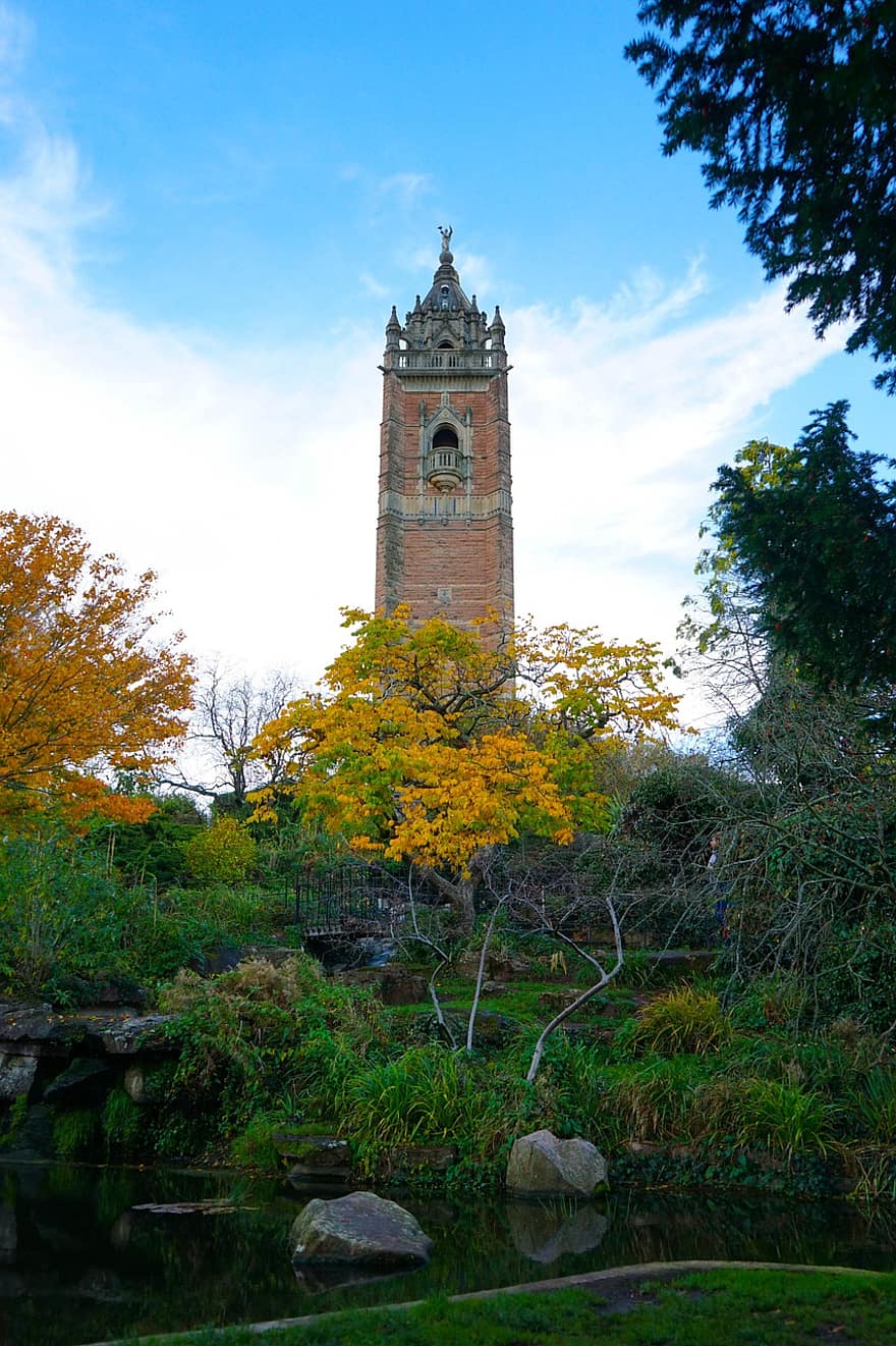 архитектура, есен, кула, Бристол, природа, Англия