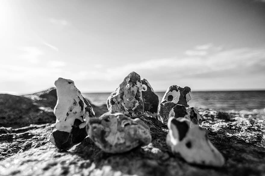 камни, горные породы, пляж, природа, smygehamn, Швеция