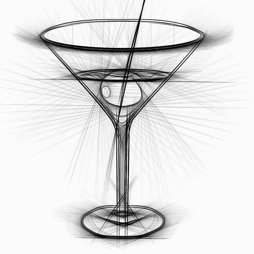 cocktail, boisson, bar, dessin