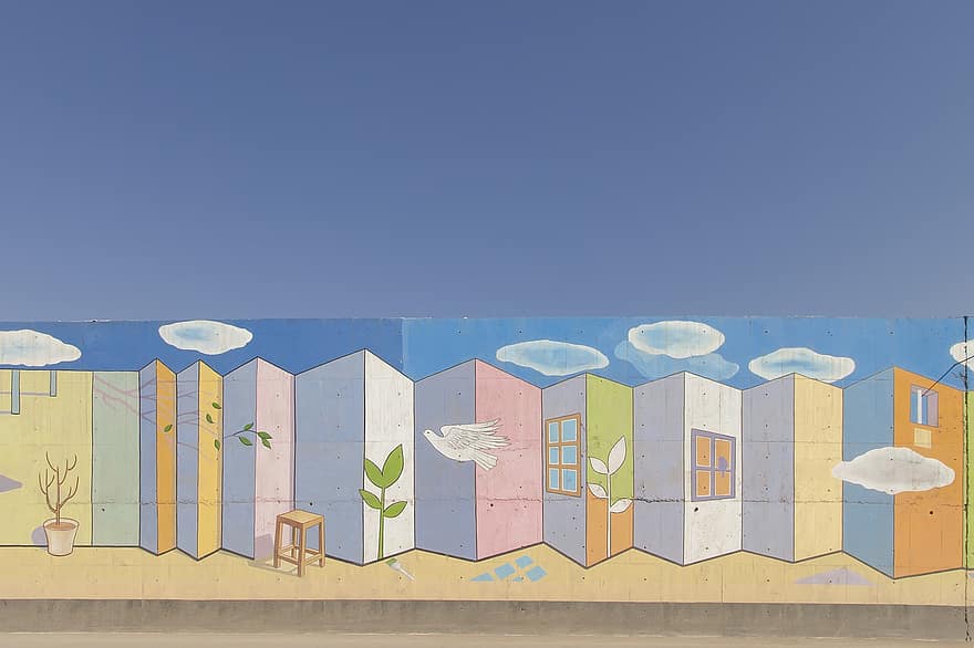 mural, pintura, parede, arte de rua, rua, urbano, cidade, qom