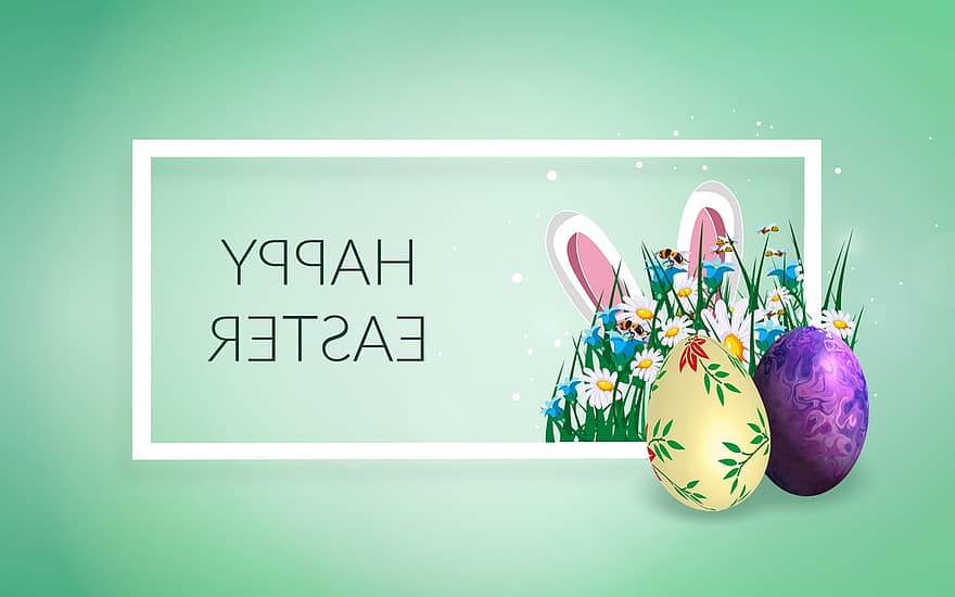 Wielkanoc, karta, pisanki, wiosna, jajko, jajko wielkanocne, zając, tradycja, dekoracja, zaproszenie, ładny