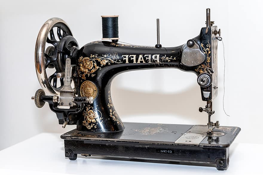 máquina de coser, pfaff, antiguo, vendimia, de coser, sastrería