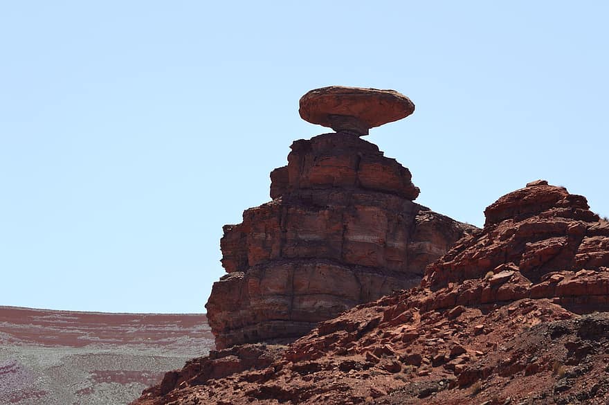 mexicansk hat, klipper, ørken, sten-, hat, mexican, murværket, formation