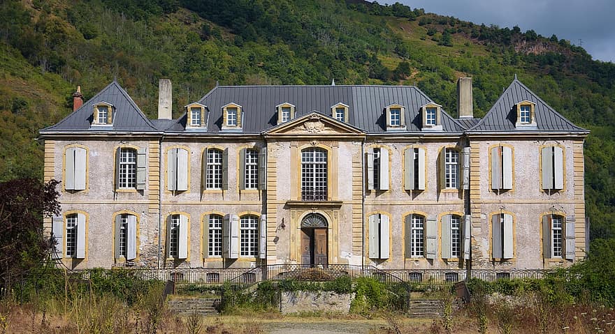 lâu đài, Château De Gudanes, xây dựng, ngành kiến ​​trúc, trang viên, nhà ở, lịch sử, sự phục hồi, pyrenees, tòa nhà bên ngoài, cũ