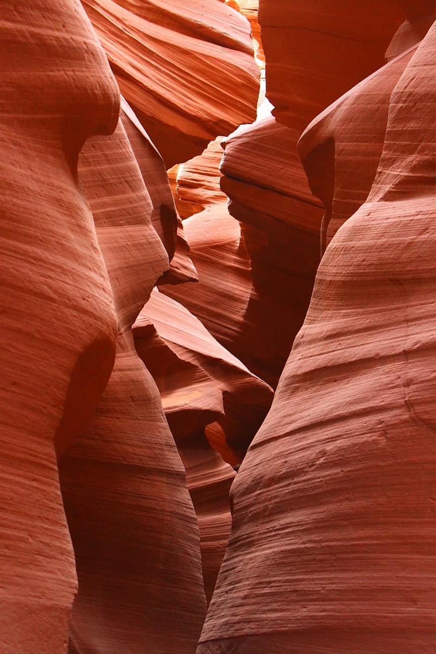 каньон от антилопи, каньон, пясъчник, слот каньон, скално образуване, естествен, туристическа атракция, природа, Аризона, лавина