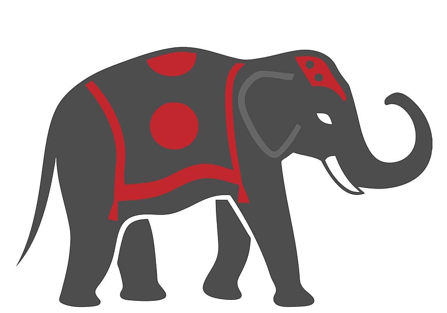 Elephant, Indian, Animal, Design, Mammal, Nature, Trunk, Asia, Wildlife, Symbol, Ornament