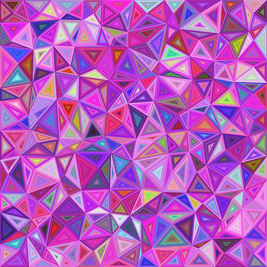 różowy, trójkąt, tło, abstrakcyjny, koncentryczny, wielokąt, chaotyczny, Tapeta, wzór, kolor, geometryczny