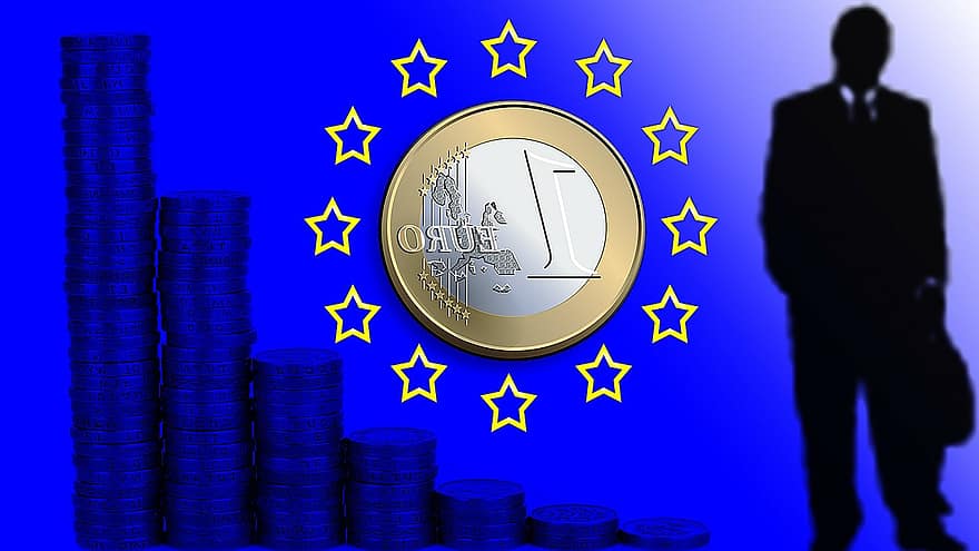 monetære union, euro, finansiere, mand