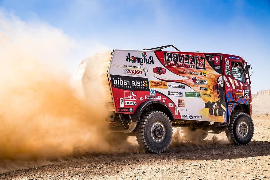 Truck, Rally, Dakar, Sport, Sand