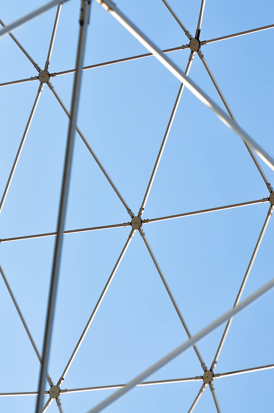 Geometric Structure, Architecture, Metal Structure, blue, close-up, backgrounds, abstract, pattern, metal, steel, futuristic