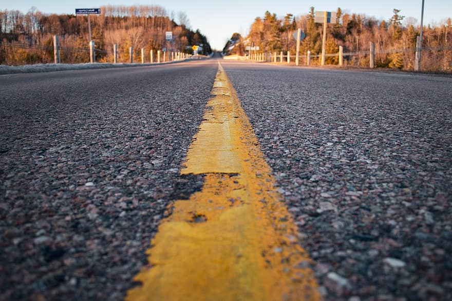 yellow, lines, road, background, straight, guidance, infinity, transportation, direction, dividing, highway