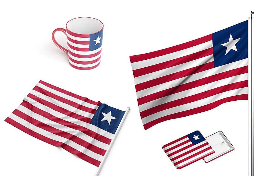 Liberia, Flagge von Liberia, Liberianische Flagge, Flagge, Nationalflagge
