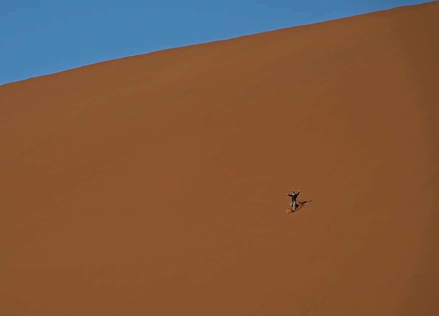 砂丘、アフリカ、砂漠、砂、走る、女性