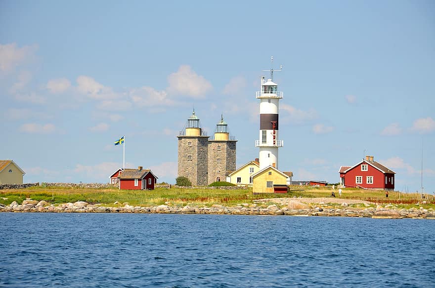 Lighthouse, Sea, Sky, Water, Landscape, coastline, architecture, famous place, blue, nautical vessel, beacon