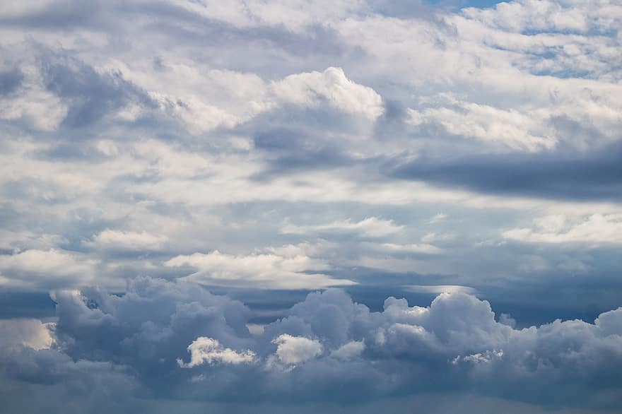 небе, облаци, куп, въздушно пространство, на открито, бели облаци, панорамен, атмосфера, кислород, въздух, Cloudscape