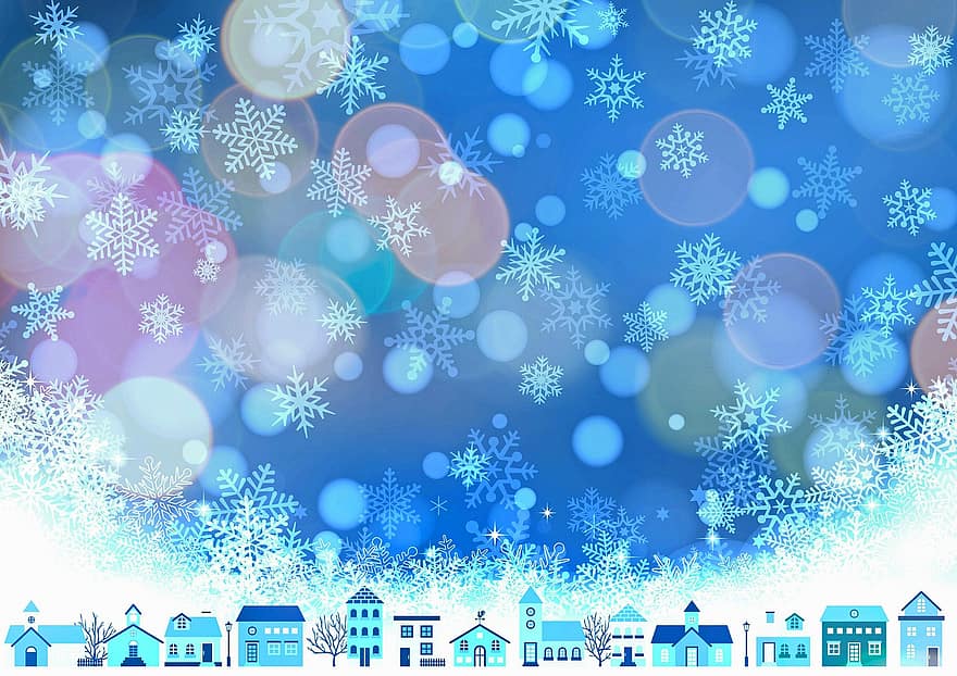 fondo de navidad, nieve, bokeh, invierno, copos de nieve, blanco, copo de nieve, tarjeta postal, vacaciones, adviento, diciembre