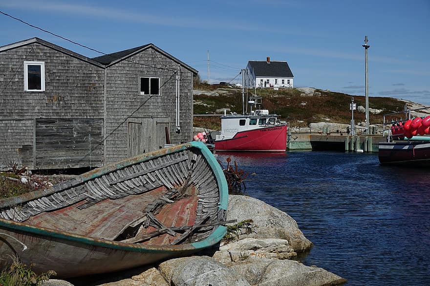 liman, kasaba, seyahat, Nova Scotia, Atlantik, Balık tutma