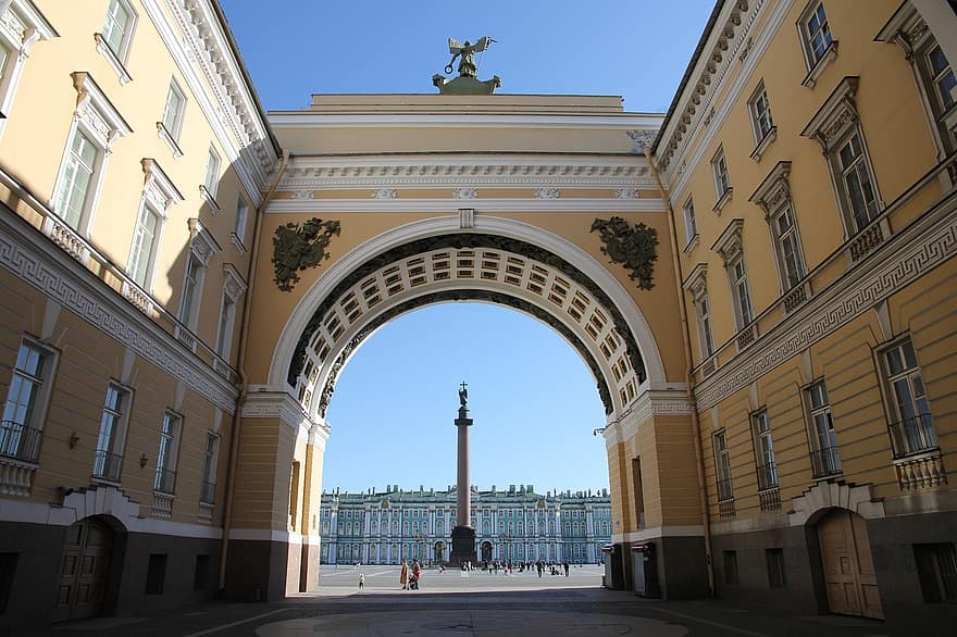 Gebäude, Reise, Tourismus, Europa, die Architektur, St. Petersburg, Hauptquartier Arch, berühmter Platz, Geschichte, Gebäudehülle, gebaute Struktur