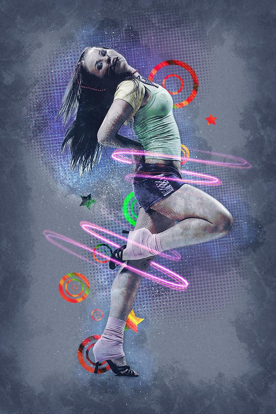Girl, Woman, Female, Dancing, Activity, Young, Person, Model, Human, Attractive, Digital Manipulation