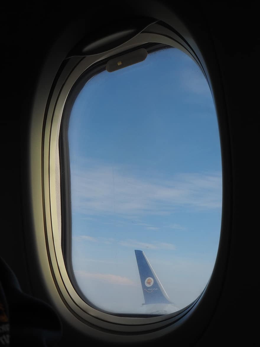 cielo, avión, ver, ventana, aventuras, viaje, dom, volador, vehículo aéreo, azul, transporte