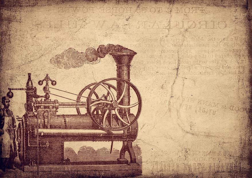 ancien, machine à vapeur, vapeur, machine, moteur, brevet, invention, industrie, La technologie, portable, La publicité