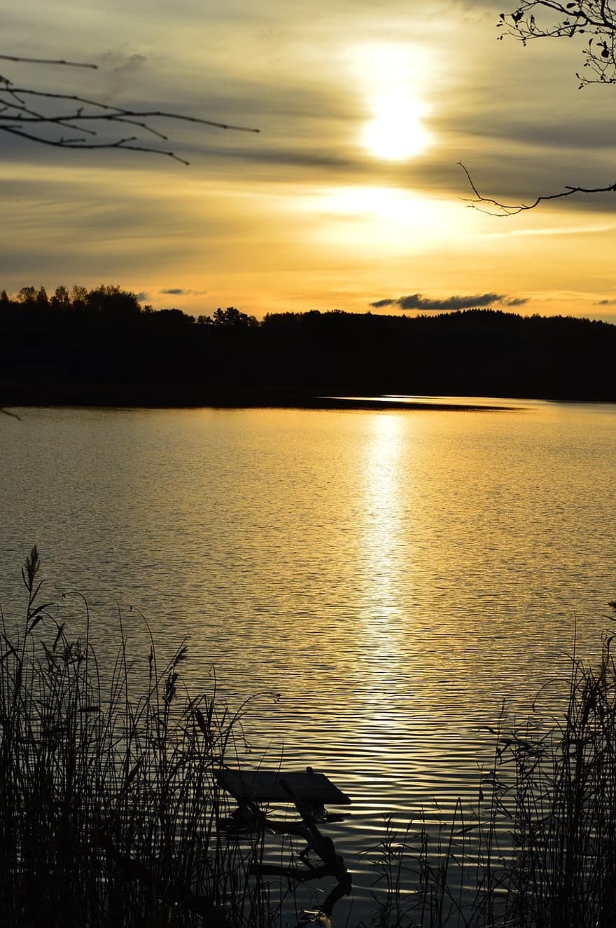 lago, crepuscolo, natura, paesaggio, acqua, regione di Suwałki, tramonto, luce del sole, sole, Alba, alba