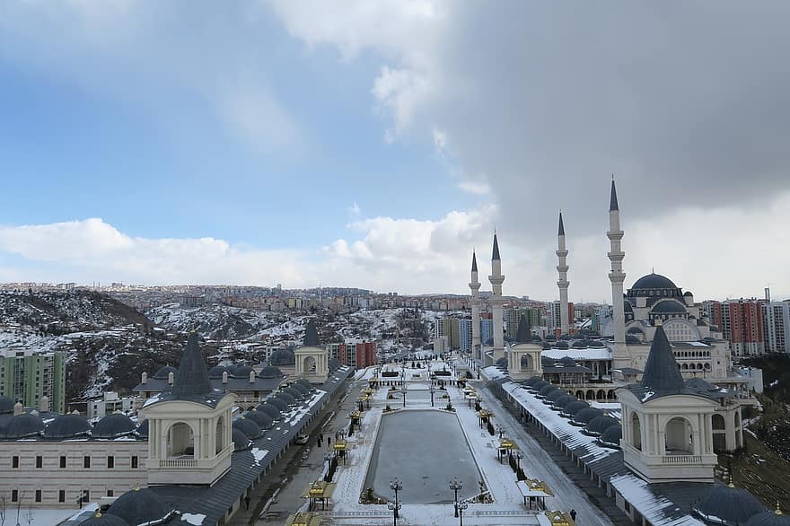 város, utazás, idegenforgalom, épületek, építészet, építészeti, cami, minaret, kupola, Ankara, híres hely