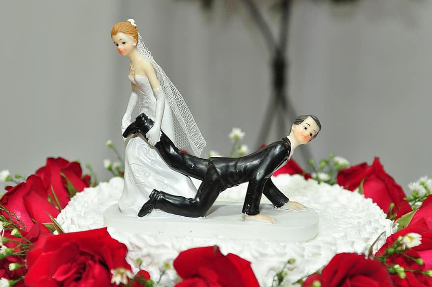 laulība, līgava, iesaistīts, mīlestība, svinības, apdare, kāzas, kāzu torte, vīriešiem, sievietēm, rotaļlieta