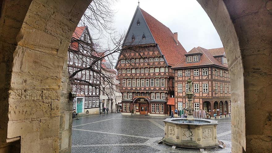 hildesheim germany, centre històric, mercat, històric, Oficina de talla d'ossos, saxònia inferior