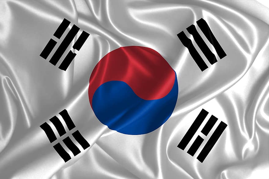 Flagge, Südkorea, Symbol, Flagge von Südkorea, Taegeukgi, Trigramme, Nationalflagge, Land, Nation