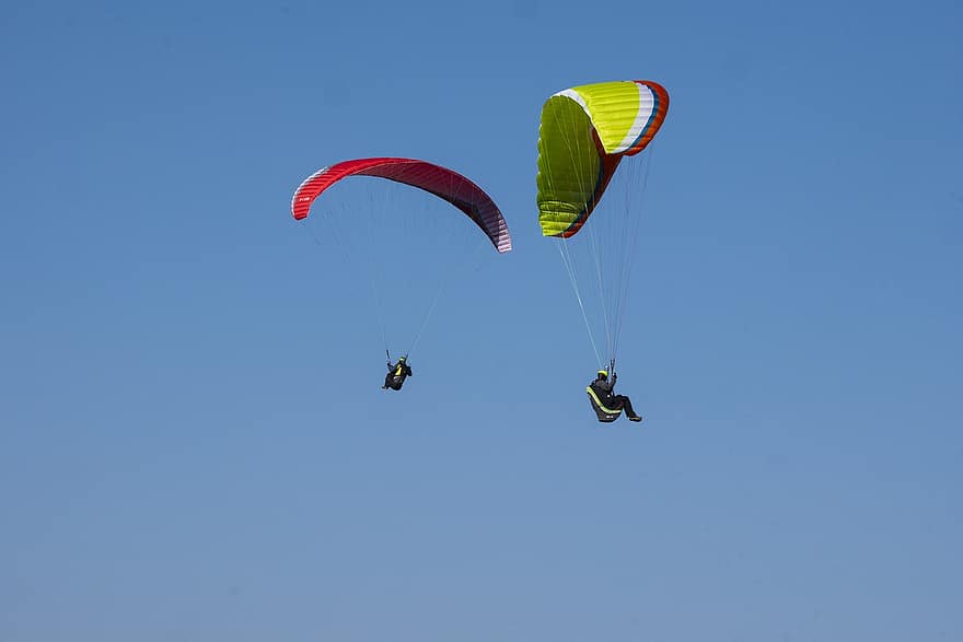 paragliding, faldskærm, flyve, paraglidere, ride, Paragliding Wing, antenne, flyvende, himmel, sport, overfart