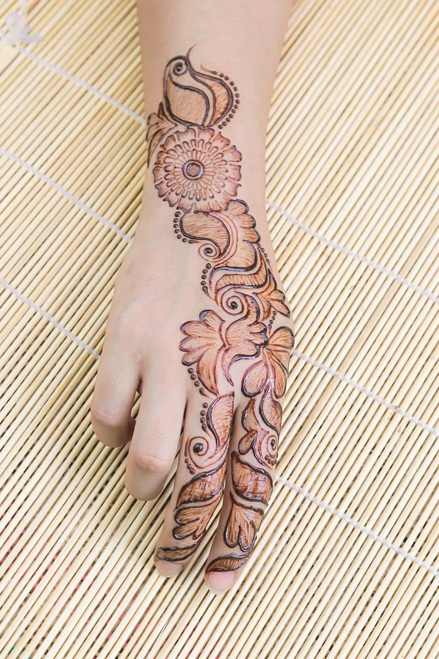 Mehndi, henné, tatouage, la mariée, mode, conception, Culture, mandala, asiatique, mariage, femelle