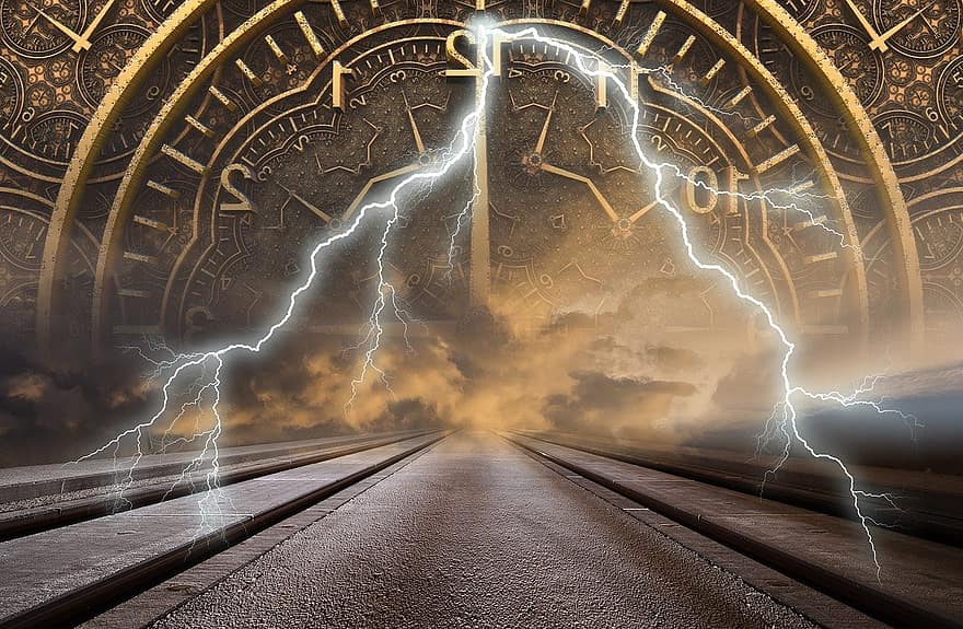 waktu, pintu gerbang, mesin waktu, perjalanan, futuristik, fantasi, Perjalanan Coklat, Waktu Coklat