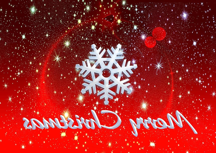 बर्फ का क्रिस्टल, हिमपात का एक खंड, क्रिसमस, सितारा, लाल, सर्दी, आगमन, शुभकामना कार्ड, क्रिसमस कार्ड