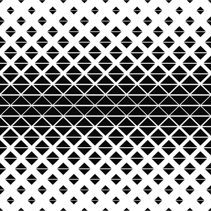 segi tiga, pola, Latar Belakang, abstrak, satu warna, hitam dan putih, hitam, putih, Desain, motif, mengulangi