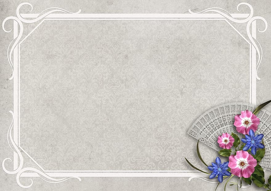 Frame, Flowers, Ornament, Floral, Subjects, Background, Copy Space, Paper, Wedding, Birthday, Romantic