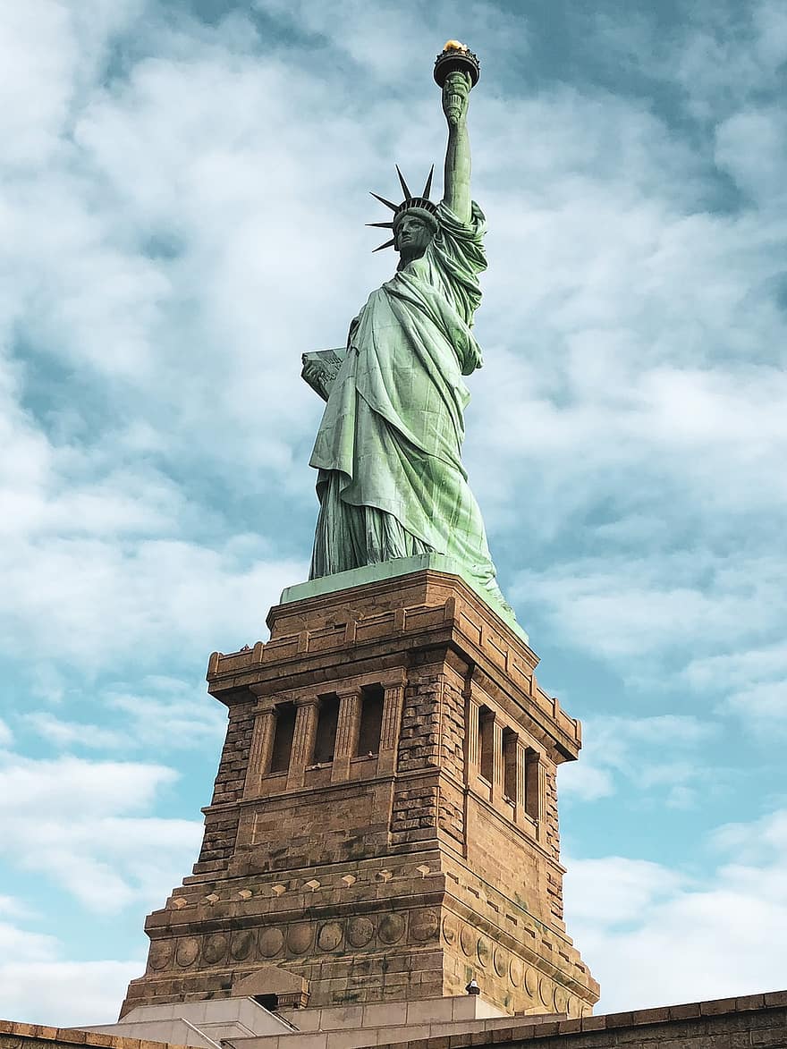 estátua da Liberdade, tocha, monumento, ponto de referência, independência, famoso, símbolo, Nova York