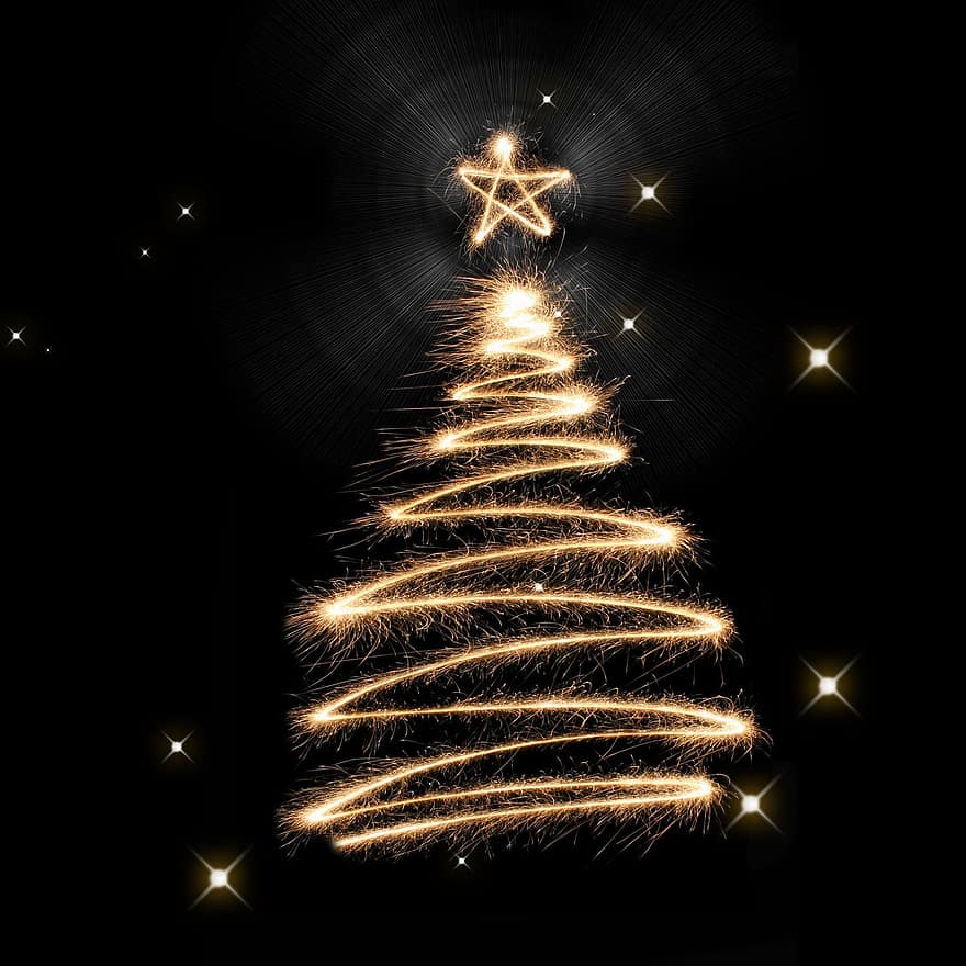 Sapin de Noël, Noël, décoration, modèle, éclat, légèrement, Contexte, bokeh, Myfestiveseason Pays-Bas, fête, arrière-plans