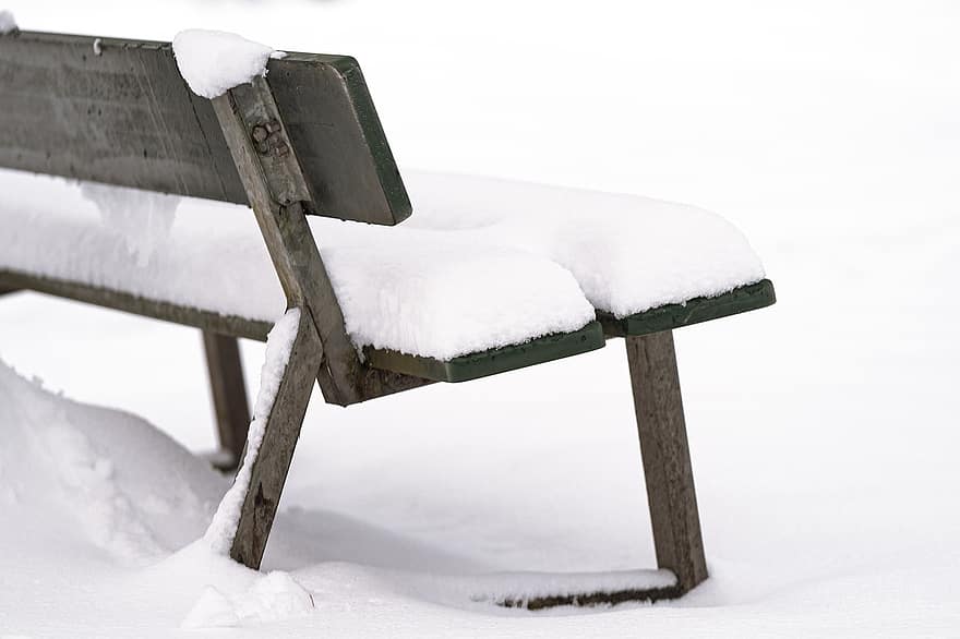 ม้านั่ง, จอด, หิมะ, เกล็ดหิมะ, หนาว, ฤดูหนาว, ปริมาณหิมะ, น้ำค้างแข็ง, น้ำแข็ง, แช่แข็ง