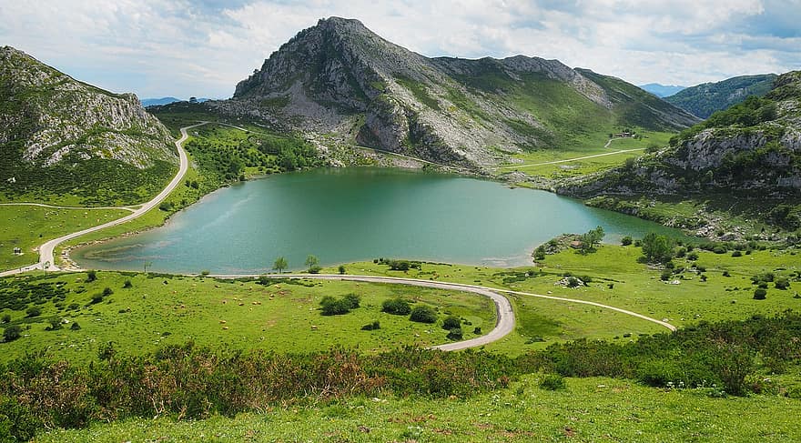 laghi, Covadonga, asturie, viaggio, montagne, paesaggio, natura