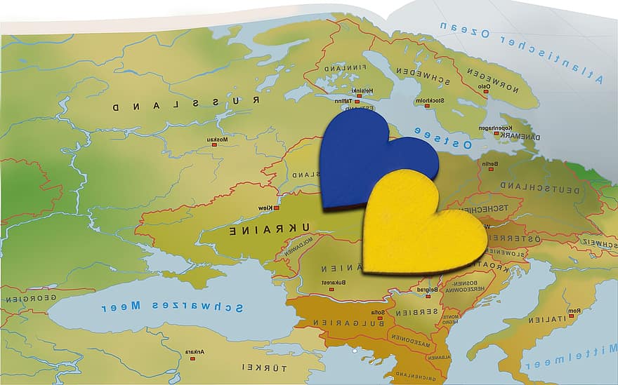 Map Of Europe, Europe, Ukraine, Hearts, Map, cartography, illustration, land, vector, travel, world map