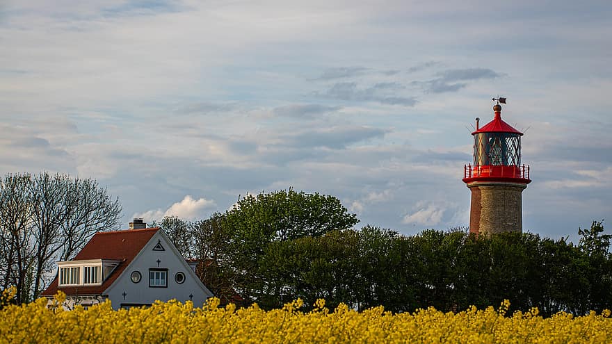 Lighthouse, Tower, Beacon, Coast, Fehmarn, Baltic Sea, architecture, building exterior, blue, summer, built structure