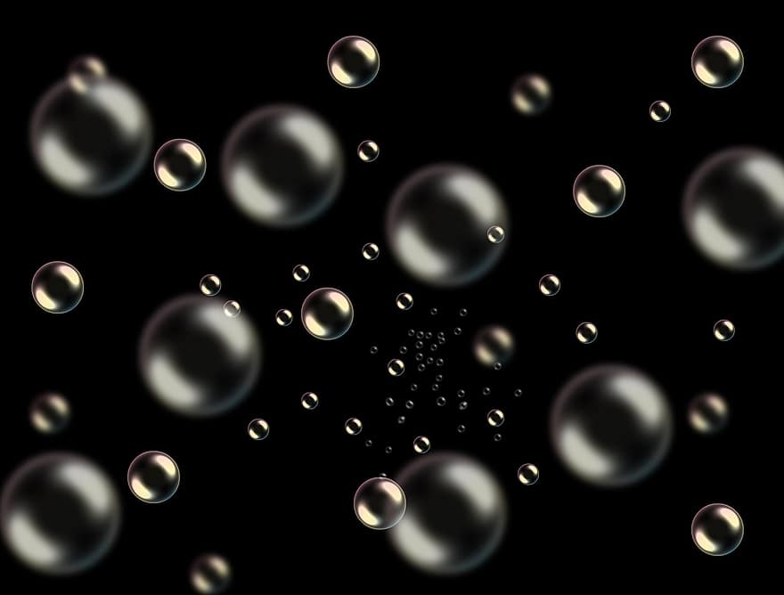 Bubbles, Black, Layer, Background, Summer