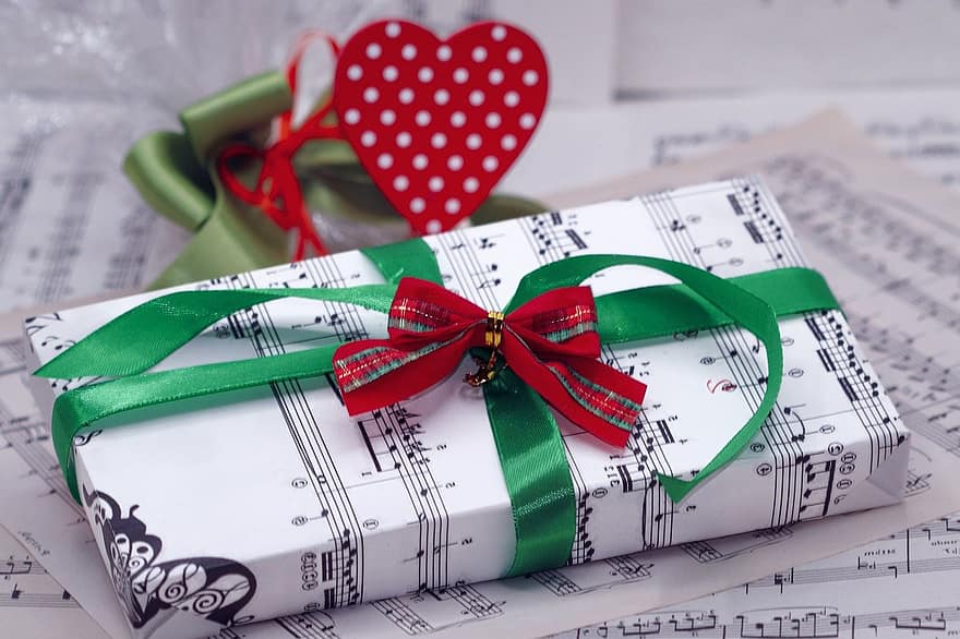 miláček, Valentýn, dar, současnost, dárek, srdce, milovat, oslava, papír, dekorace, detail, box